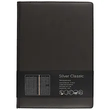 Купить Еженедельник Listoff Silver Classic чёрный, недатированный, А4 — Фото №1