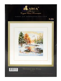 Купить Набор для вышивания крестом "Наступила зима. В лесу." 7х7см — Фото №1