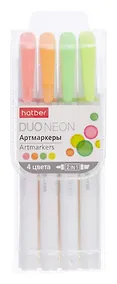 Купить Маркеры для скетчинга 04цв "Duo NEON" двухсторонние, ПВХ-уп., подвес — Фото №1