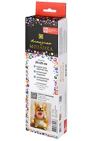 Купить Алмазная мозаика "Корги с пончиком" 20х25 см. — Фото №1