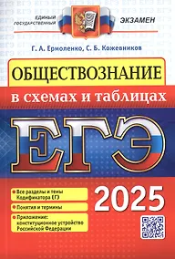 Купить ЕГЭ 2025. Обществознание в схемах и таблицах. Все разделы и темы Кодификатора ЕГЭ. Понятия и термины. Приложение: конституционное устройство Российской Федерации — Фото №1