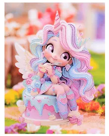 Купить Алмазная мозаика (блестящая) с подрамником, с частичным заполнением "Милая куколка", 23 х 30 см — Фото №1