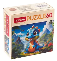 Купить Пазл "Веселый Дино" для детей 60 элементов А5ф 230Х165мм — Фото №1