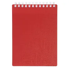Купить Блокнот А6 80л кл. "CANVAS" красный, пласт.обл, спираль — Фото №1
