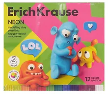 Купить Пластилин 12цв 216г "Jolly Friends Neon" классический, стек, к/к — Фото №1