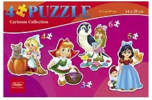 Купить Пазл. Девочки из сказок. 3-4-5-6 элементов. 14х20 см. -М: Хатбер-М, ПЗ5_11475 457594 — Фото №1