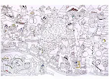 Купить Большая раскраска по цифрам «Новогодняя сказка». 90х60 см — Фото №1