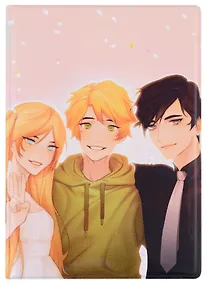 Купить Обложка для паспорта Аниме Синтонимы Три персонажа (цветн) (Медина Мирай) (ПВХ бокс) (ОП2022-388) — Фото №1