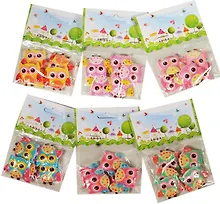 Купить Декоративные совы пластиковые с клеевой подушкой (11069900) (5 шт) (6 цв.) (пакет с хедером) — Фото №1