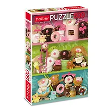 Купить 500ПЗ2_35751 ПАЗЛЫ для детей 500 элементов А2ф 330х480мм -Кофейные коты- — Фото №1