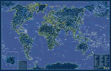 Купить Карта мира Светящаяся в темноте В подарочном тубусе (Кр708пт) (90х60 см) (тубус) (рулон) — Фото №1