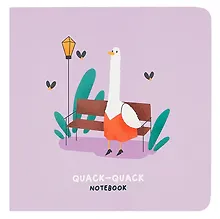 Купить Записная книжка 170*170мм 40л "Quack-Quack", soft-touch ламинация, выборочный УФ-лак, скоба — Фото №1
