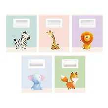 Купить Тетрадь в линейку Listoff, "Зверушки (Универсальная плашка)", 12 листов, в ассортименте — Фото №1