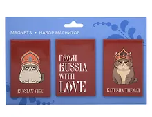 Купить Набор магнитов From Russia with love Коты в кокошниках (3шт) (МВ2025-097) — Фото №1