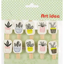 Купить Набор прищепок Растения (pr-007) (10 шт. ) (упаковка) (Art idea) — Фото №1