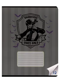 Купить Тетрадь в клетку Centrum, "Вэнсдэй", 12 листов, в ассортименте — Фото №1