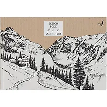 Купить Скетчбук А5+ 80л "Горный пейзаж", белый офсет, 100г/м2, 7БЦ — Фото №1