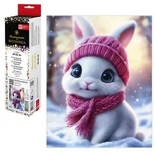 Купить Набор для творчества. Алмазная мозаика "Зайчонок в шарфике" (20*25 см) — Фото №1