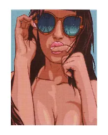 Купить Алмазная мозаика (классическая), с подрамником, с полным заполнением "Загорелая девушка", 30 х 40 см — Фото №1