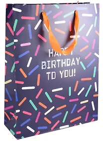 Купить Пакет А3 42*32*11,5 "Birthday wishes" нейтр., бум.мат.ламинат — Фото №1