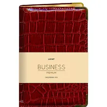 Купить Ежедневник дат. 2026г. А6 176л "Business Premium. Grand croco" бордо, 7Б, иск.кожа, обл.поролон, тв.переплет, мет.уголки, тонир.блок, зол.торец, справ.мат-лы, 2 ляссе, инд.уп — Фото №1