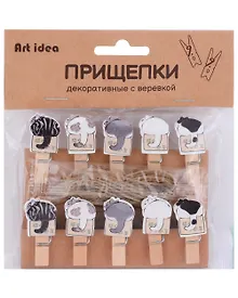 Купить Прищепки декоративные с веревкой "Пушистые хвостики" — Фото №1