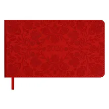 Купить Еженедельник дат. 2026г. 64л 150x87 мм 150x87 мм "Виннер" красный, кожзам, мягк.переплет, блинт.тиснение, офсет, карманный, горизонт, справ.мат-лы, закругл.углы, ляссе, инд.уп — Фото №1