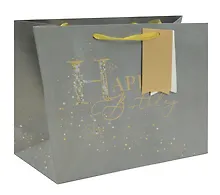 Купить Пакет А4 26*31*12 "Happy Birthday.Gray" нейтр., бум.мат.ламинат — Фото №1