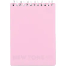 Купить Блокнот А6 80л кл. "NEWtone PASTEL ПИОН" пласт.обл., гребень, офсет 80г/м2 — Фото №1