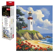 Купить Набор для творчества. Алмазная мозаика. "Маяк и маки" (20*25 см) — Фото №1