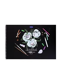 Купить Скетчбук А4 20л Нежные цветы" черн. внутр блок, 160г/м2, тв.обложка, спираль — Фото №1