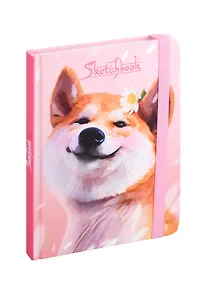 Купить Скетчбук А5 80л "СИБА-ИНУ" 70г/м2, кремовая бумага, тв. переплет, резинка — Фото №1