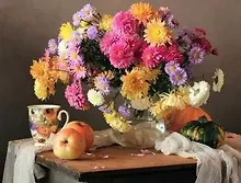 Купить Алмазная мозаика Яркий пышный букет, 22*32 см. — Фото №1