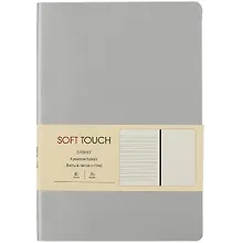 Купить Книга для записей А5 80л "Soft Touch. Белое золото" иск.кожа, инт.обл., лин., тчк., нелин., ляссе, инд.уп. — Фото №1