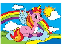 Купить Набор ТМ Рыжий кот Холст мини 10х15см по номерам ЕДИНОРОГ НА РАДУГЕ (Арт. Х-9358) — Фото №1