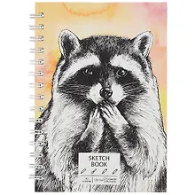 Купить Скетчбук А5 60л "SKETCHBOOK. Raccoon", 120г/м2, софт. тач, евроспираль — Фото №1