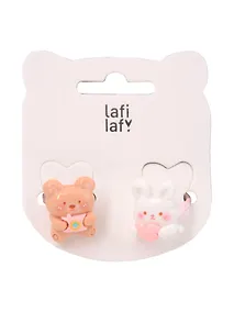 Купить Набор колец Мишка и Кролик (2шт) (пластик) (12-03907-B31) (Lafilaf) — Фото №1