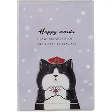 Купить Записная книжка А6- 70л лин. "Happy words" ПВХ-обл., ассорти — Фото №1