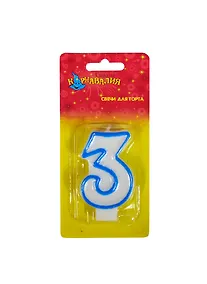 Купить Свеча в торт цифра 3 (403513) — Фото №1