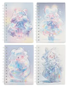 Купить Записная книжка А6 80 листов в линейку, "Фея" дутая ПВХ-обложка, на спирали, в ассортименте — Фото №1