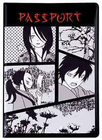 Купить Обложка для паспорта Аниме страничка манги ч/б (ПВХ бокс) — Фото №1