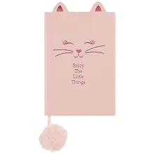 Купить Записная книжка А6 48л лин. "КОШЕЧКА" розов.мягк.переплёт, тиснение фольгой, ляссе с помпоном, инд.уп. — Фото №1