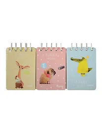 Купить Блокнот А7 116л кл. "Funny animals" карт.обл., метал.спираль, ассорти, LENWA — Фото №1