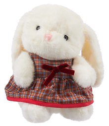 Купить Мягкая игрушка Кролик в платье клетка (белый) (22см) (12-81223-202604_17) — Фото №1