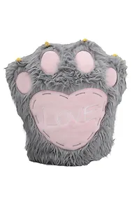 Купить Игрушка, мягкая, Gulliver/Гулливер, Подушка-Валентинка Пушистая лапа (серая) — Фото №1