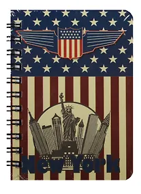 Купить Записная книжка А7 80л кл. "Guide to New York" спираль, Kairui — Фото №1