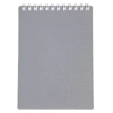 Купить Блокнот А6 80л кл. "CANVAS" серый, пласт.обл, спираль — Фото №1