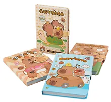 Купить Книга для записей А5 68 листов в линейку, "Funny Capybara", магнитная застежка, в ассортименте — Фото №1