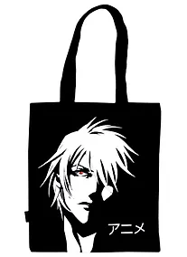 Купить Сумка-шоппер Аниме Лицо (Сэйнэн), черная — Фото №1