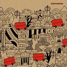 Купить Скетчбук 195*195, 80л. Безумный город (графика), 7Б крафт-бумага., сшитый блок — Фото №1